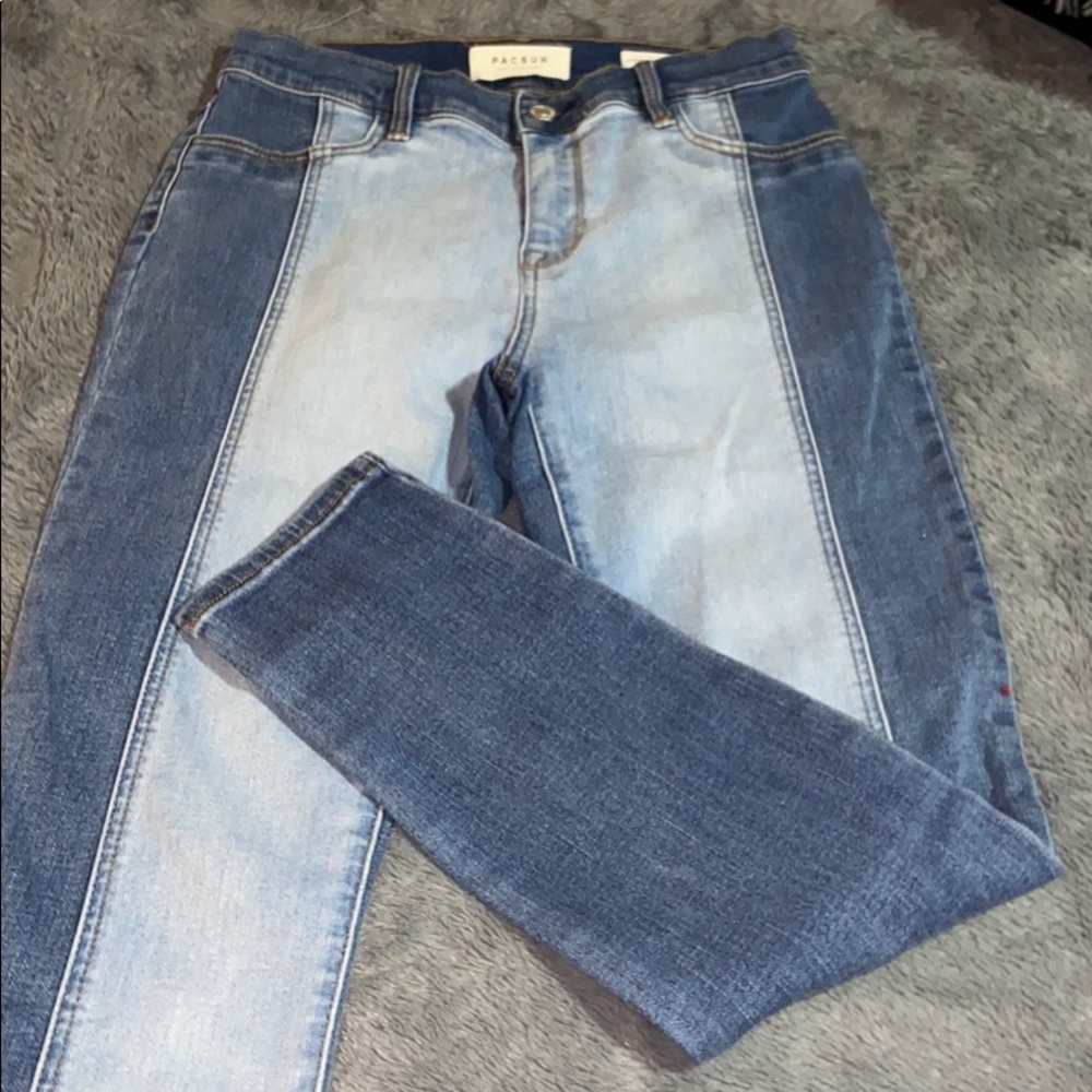 Two-toned High Rise Skinny Jean
